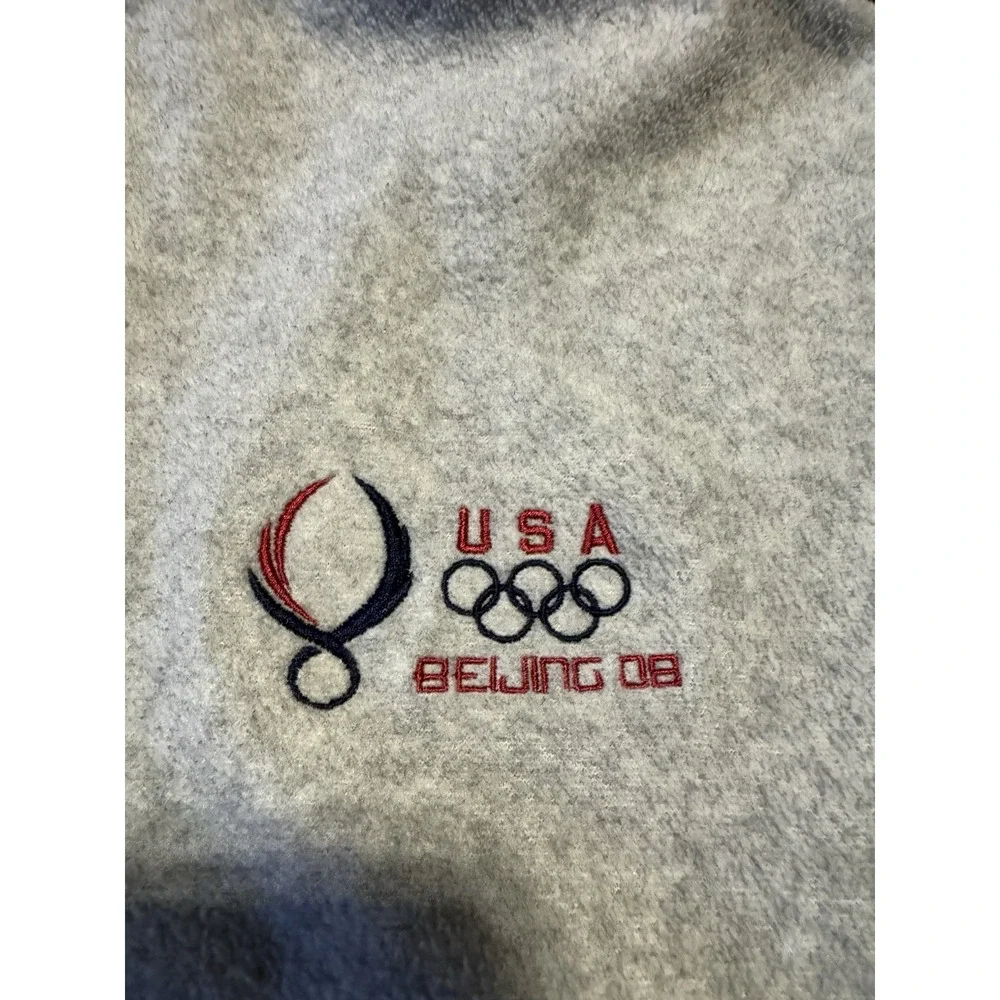 Vintage Team USA 2008 Beijing Summer Olympics Fleece Jacket Men 2XL Gray